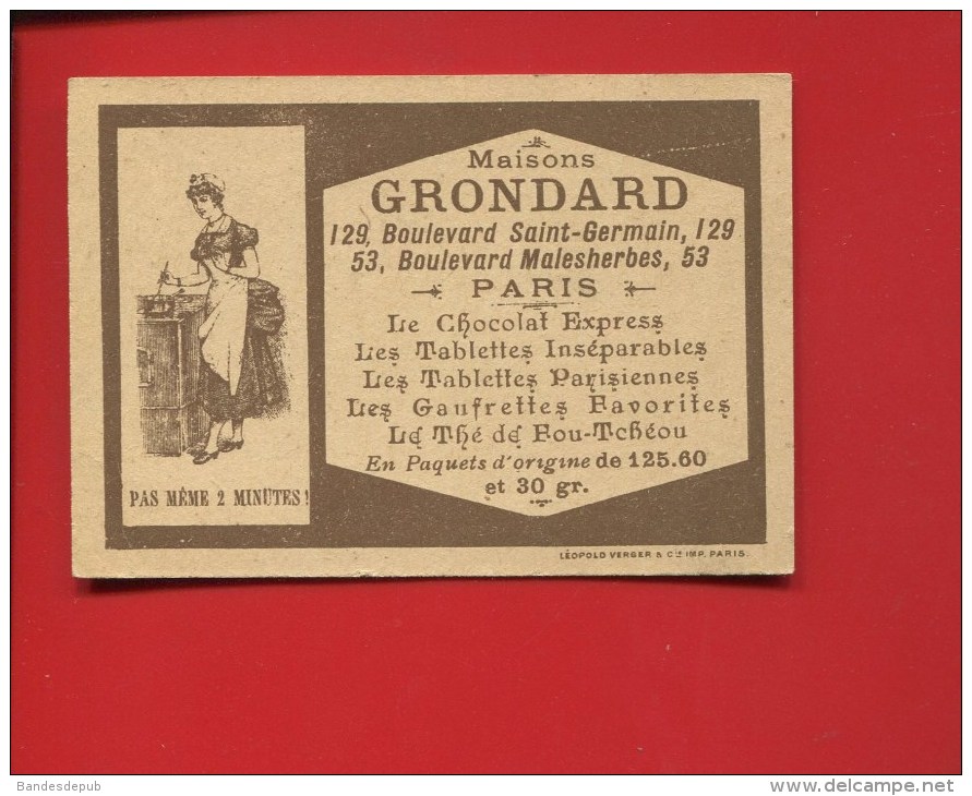 GRONDARD  CHROMO PHOTO COUTELINE LITTERATURE  VERGER - Altri & Non Classificati