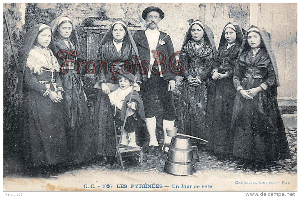 (64) Scènes Et Types Des Pyrénées - Un Jour De Fête - Ossalois - Ossaloise - Vallée D'Ossau - 2 SCANS - Autres & Non Classés