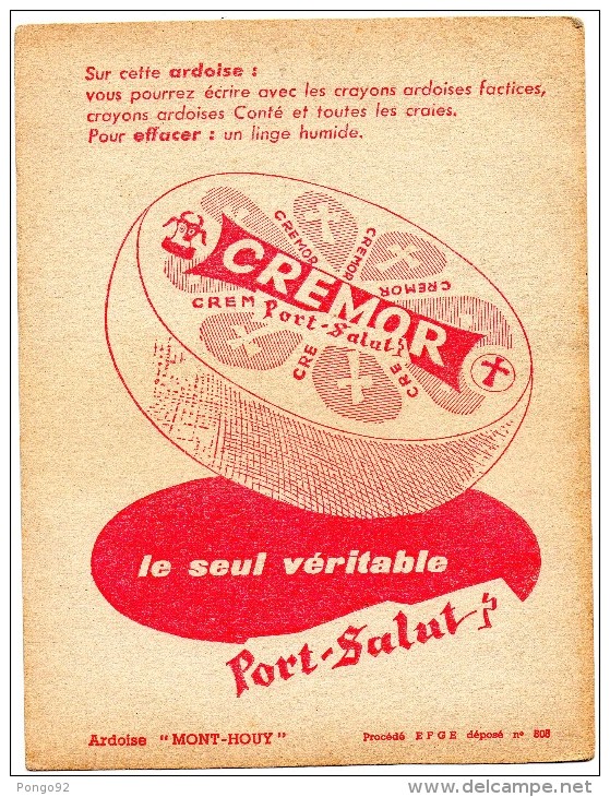 Plaque Cartonnée Traitée En Ardoise Pour Annoncer Les Prix Des Aliments CREMOR, Port-salut  (bl.3) - Alimentaire