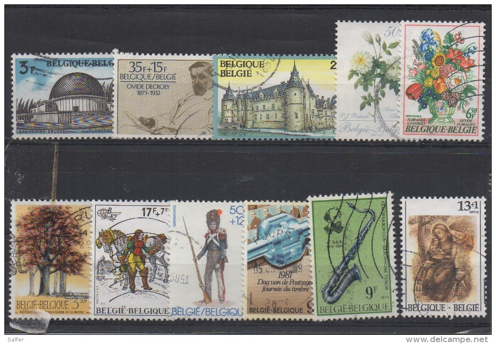 BELGIQUE -  12 Timbres  Obl. / Used - Collections