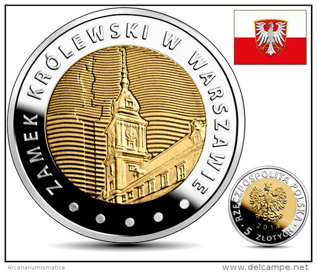 Polonia/Poland 5 Zlotes 2.014 2014 Bimetálica "Castillo Real De VARSOVIA" SC/UNC    T-DL-11.081 - Polonia