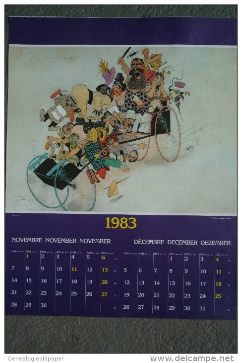 AFFICHE BONNE ANNEE - ILLUSTRATEUR DUBOUT  NOVEMBRE- DECEMBRE  1983 - - Plakate