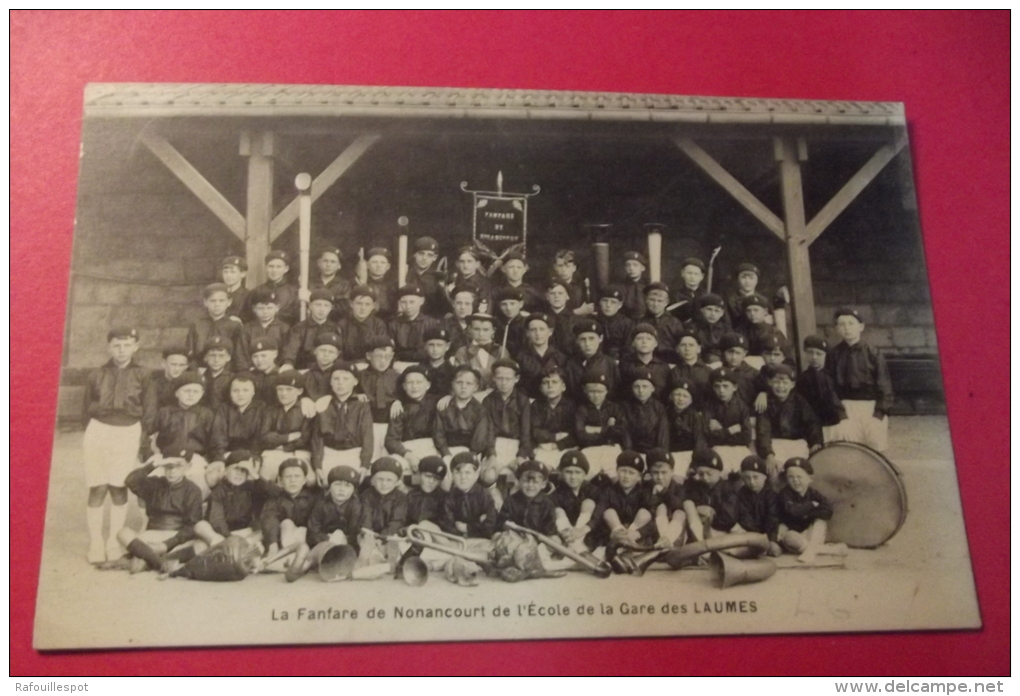 C P  Rare  Les Laumes  La Fanfare De Nonancourt De L'ecole De La Gare Des Laumes - Venarey Les Laumes