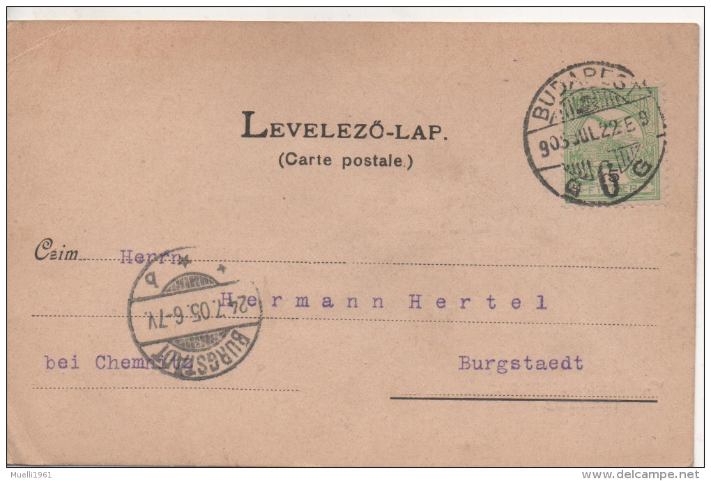 Nr. 2939 ,  Postkarte Ungarn, Budapest Nach Burgstädt - Cartas & Documentos