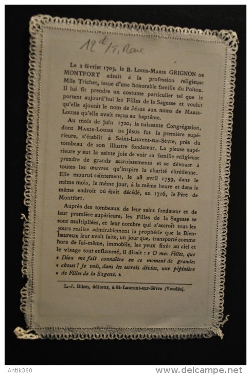 Image Pieuse Canivet Dentelle - Le Bienheureux Louis Marie Grignon De Montfort Admet Soeur Marie Louise De Jésus - Images Religieuses