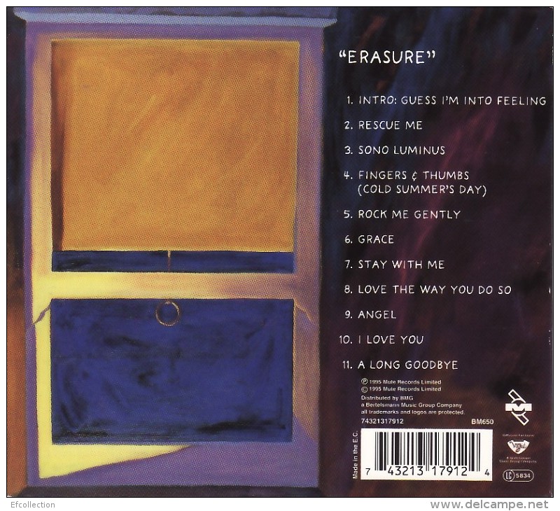 ERASURE ¤ ALBUM ERASURE ¤ 1 CD AUDIO 11 TITRES - Sonstige & Ohne Zuordnung