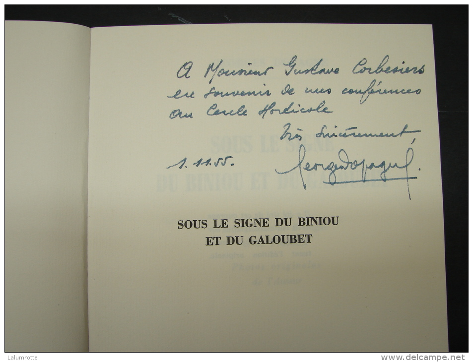 Liv. 59. Sous Le Signe Du Bibiou Et Du Galoubet, Dédicacé Par L'auteur Georges Dopagne. - Autographs