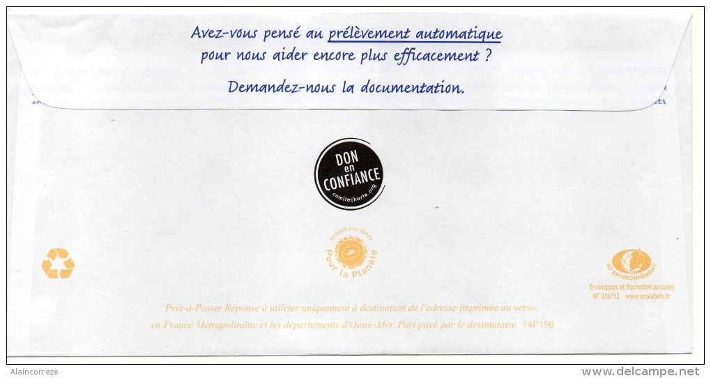 Entier Postal PAP Réponse Fondation Recherche Médicale Nord Marcq En Baroeul  Autorisation 69120 N° Au Dos: 14P158 - PAP: Antwort/Ciappa-Kavena