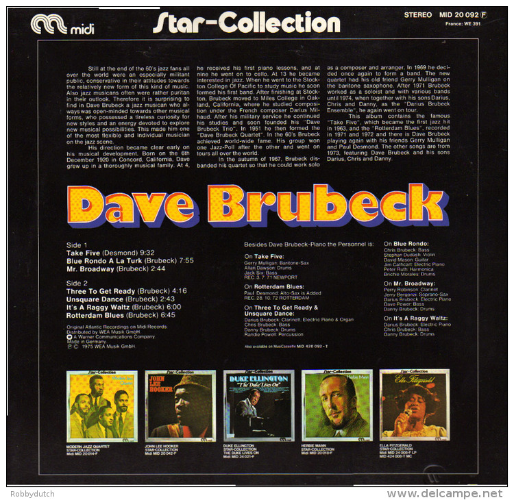 * LP *  DAVE BRUBECK - STAR-COLLECTION (Germany 1975 EX-!!!) - Jazz