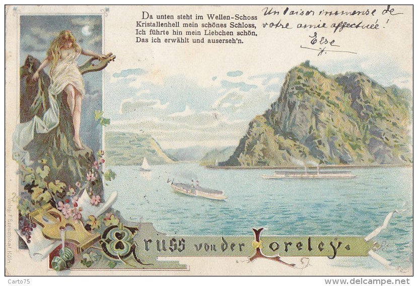 Allemagne -  Gruss Von Der Loreley  - Postmarked Coblenz 1899 - Loreley