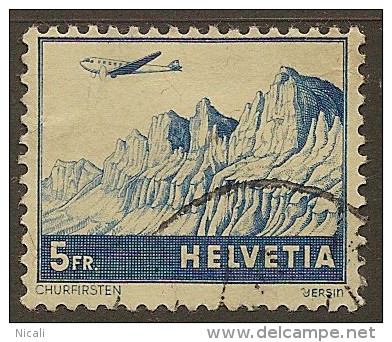 SWITZERLAND 1941 5f Blue Air SG 422 U #KG223 - Gebraucht