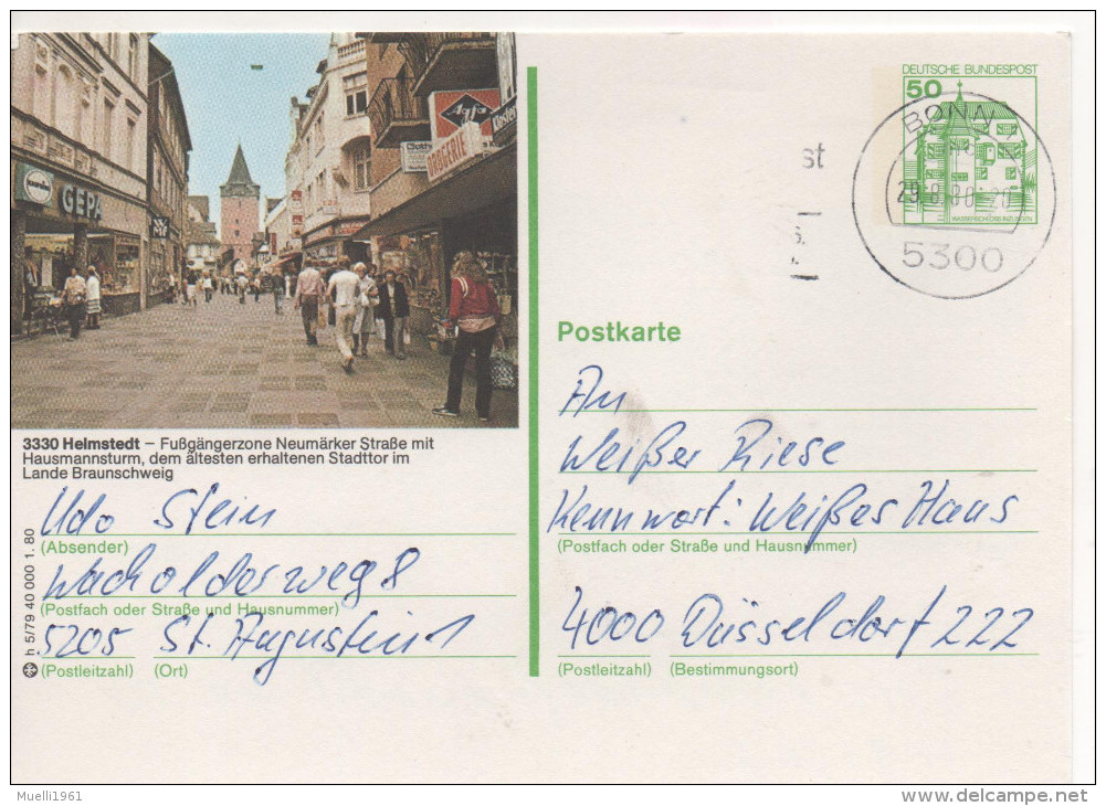 Nr. 2952 , Ganzsache  Deutsche Bundespost , Helmstedt - Illustrated Postcards - Used