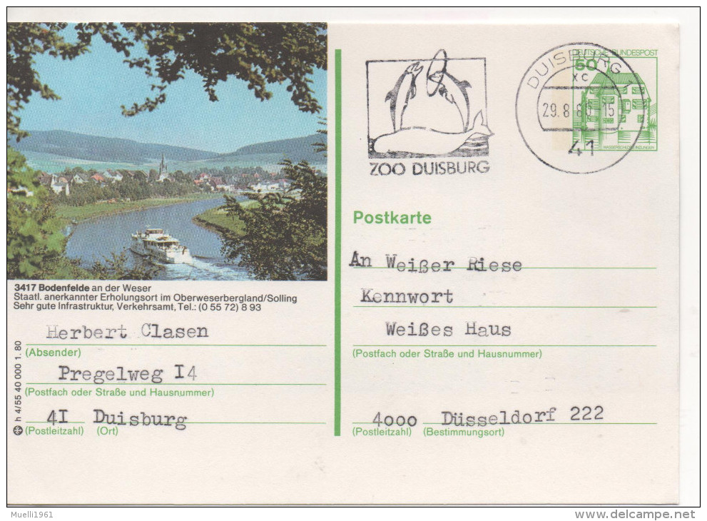 Nr. 2958 , Ganzsache  Deutsche Bundespost , Bodenfels - Illustrated Postcards - Used