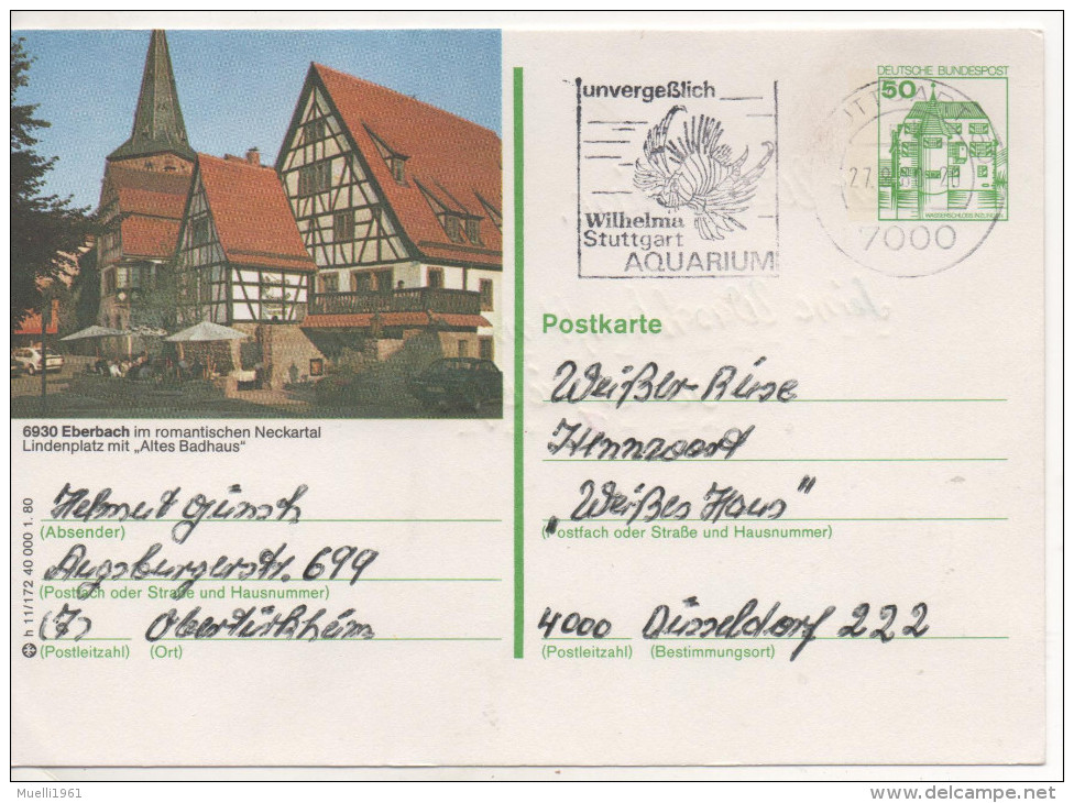 Nr. 2959 , Ganzsache  Deutsche Bundespost ,Eberbach - Illustrated Postcards - Used