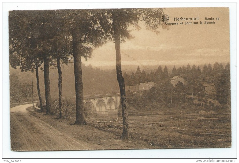 Carte Postale - HERBEUMONT - Route De Conques Et Pont Sur La Semois - CPA    // - Herbeumont