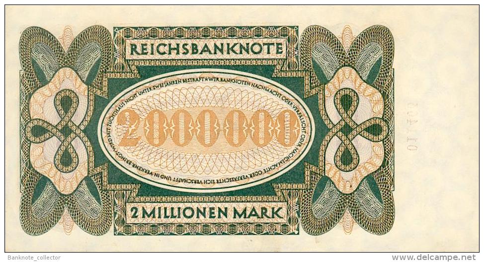 Deutschland, Germany - 2 Mio. Mark, Reichsbanknote, Ro. 89 A ,  ( Serie E/Aa ) UNC- ( I- ), 1923 ! - 2 Mio. Mark