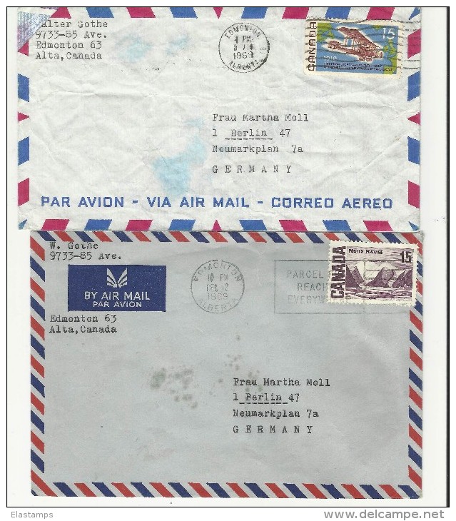 = KANADA CV*2 1969,1969 - Airmail