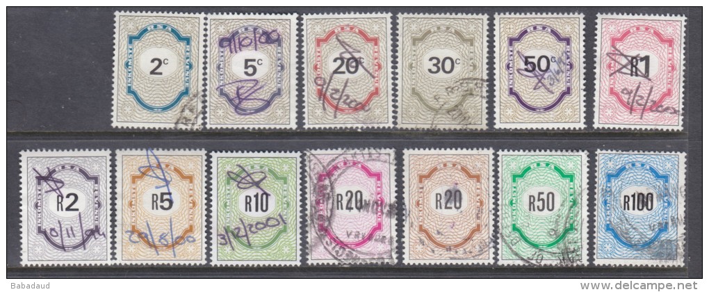 South Africa: 1990s +2000, 13 Vals Between 2c To R100.00, Used - Oblitérés