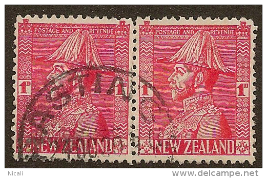 NZ 1926 1d Admiral WT Pair SG 471 U #IU12 - Used Stamps