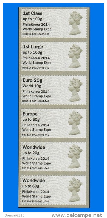 GB 2014-0053, Philakorea Machin Collectors Strip, Set (6V) MNH - Unused Stamps