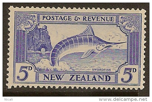 NZ 1935 5d Swordfish SG 584 HM #IQ73 - Ongebruikt