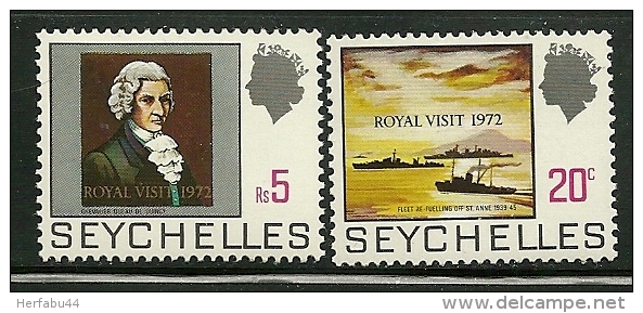 Seychelles      "Royal Visit Overprinted"      Set    SC# 297-98    MNH** - Seychelles (1976-...)