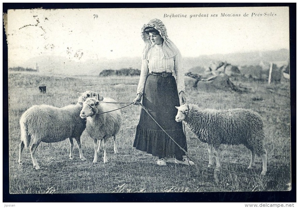 Cpa Du 22 Île De Bréhat Bréhatine Gardant Ses Moutons De Prés Salés   ...    Paimpol    PA10 - Ile De Bréhat