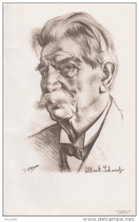 CPM Albert SCHWEITZER Prix Nobel Gravure De Pierre STURM Artiste Alsacien 2 - Prix Nobel