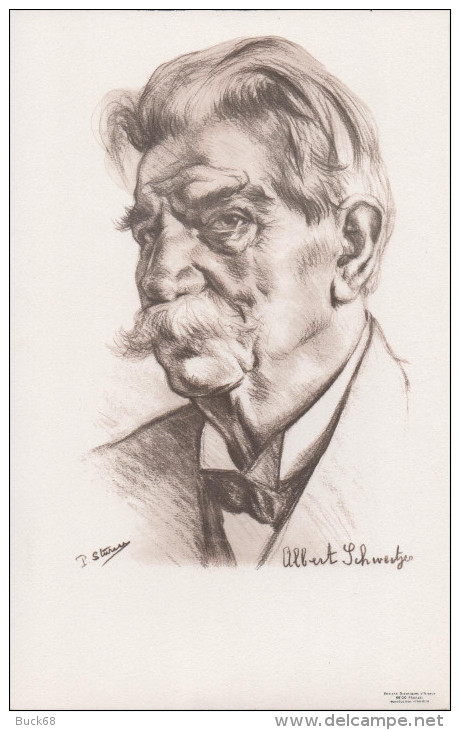 CPM Albert SCHWEITZER Prix Nobel Gravure De Pierre STURM Artiste Alsacien 4 - Prix Nobel