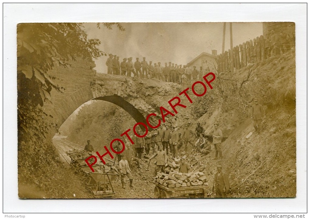 AZOUDANGE-Pont Detruit-Carte Photo Allemande-Guerre14-18-1WK-Frankreich-France-57-Feldpost - Rechicourt Le Chateau