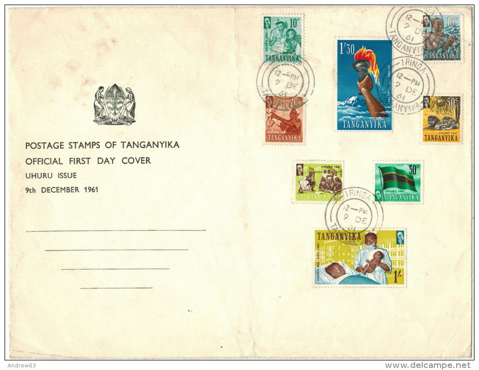 TANGANYIKA - 1961 - UHURU ISSUE 9th December - Iringa - FDC - Tanganyika (...-1932)