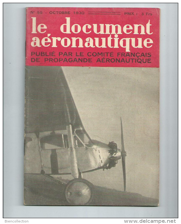 Le Document Aéronautique Publié Par Le Comité De Propagande Aéronautique No 55 Octobre  1930 - Aviation