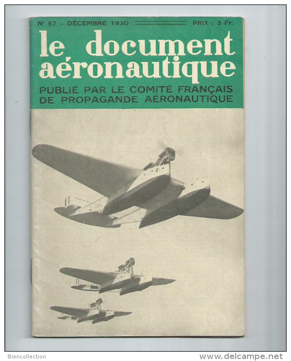 Le Document Aéronautique Publié Par Le Comité De Propagande Aéronautique No 58 Janvier 1931 - Aviation