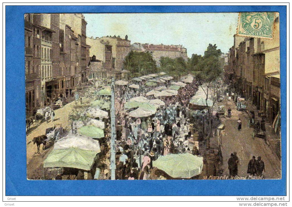 Marseille- -cours Julien- Legrand Marché -trés Animé - A Voyagé En 1906- - Autres & Non Classés