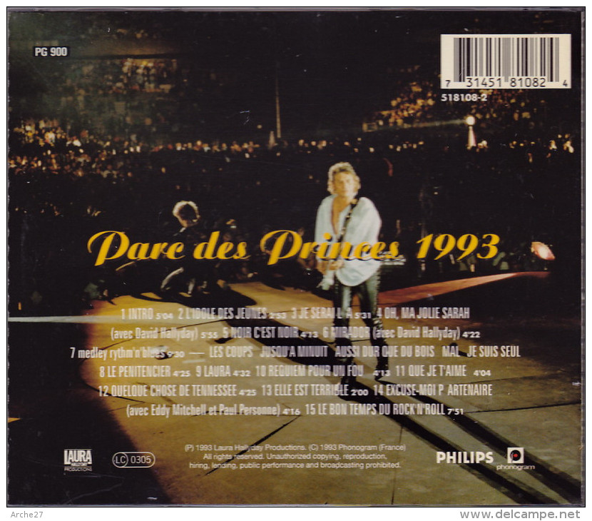 CD - JOHNNY HALLYDAY - Parc Des Princes 1993 - Promo - Réservé Au Personnel... - Autres - Musique Française