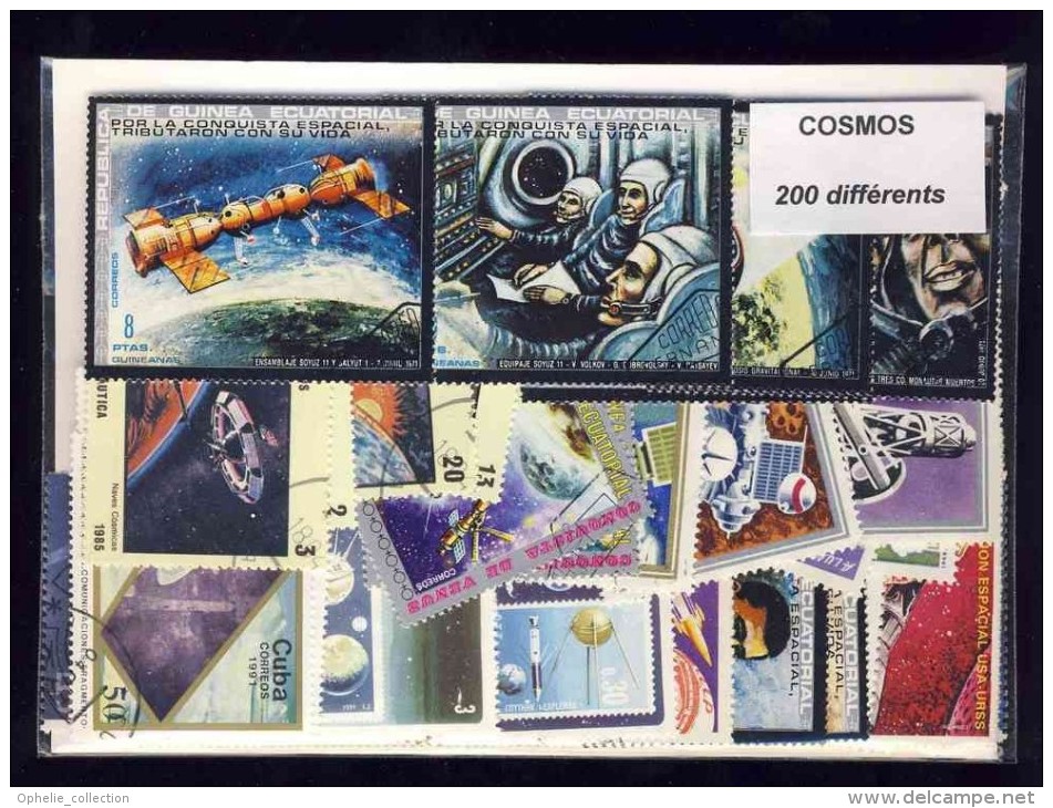 Cosmos - 200 Timbres Differents - Tous Pays - Collections