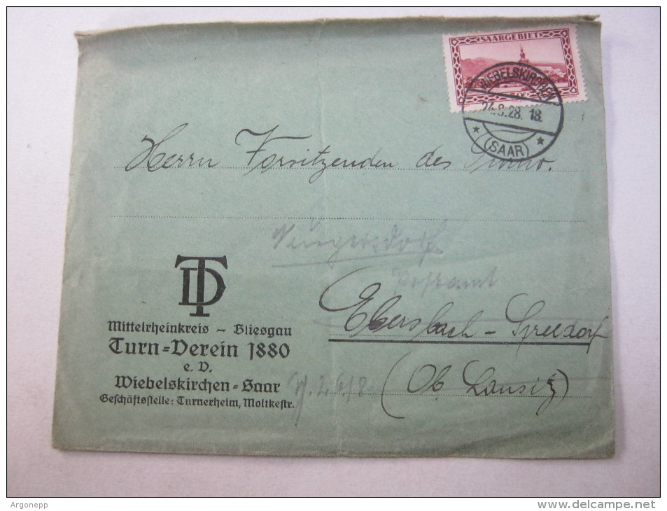 1928, Wiebelskichen  Turnverein , Brief - Covers & Documents
