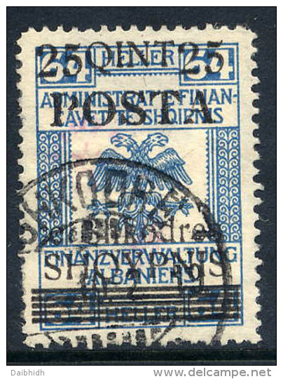 ALBANIA 1919 Fiscal 25 Q  Type I With Curved Comet,  Used.  Michel 50 IIa - Albanien