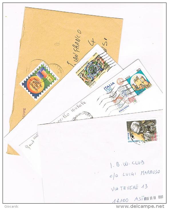 ITALIA (ITALY) - STORIA POSTALE - 1996.1997 LOTTO DI 4 LETTERE X INTERNO)   - RIF. 1648 - 1991-00: Marcophilia