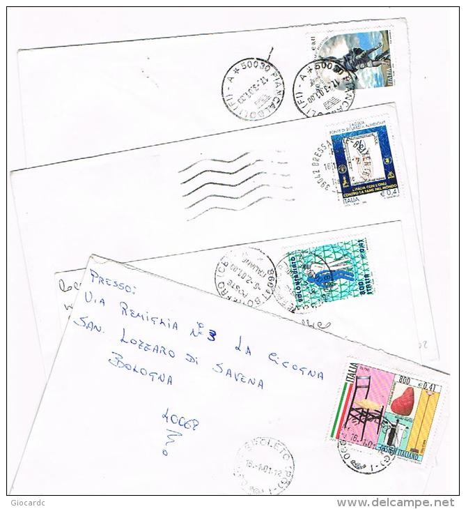 ITALIA (ITALY) - STORIA POSTALE - 2001.2002 LOTTO DI 4 LETTERE X INTERNO)   - RIF. 1654 - 2001-10: Marcophilie