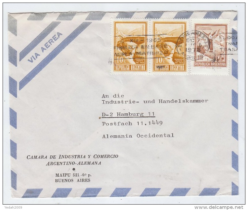 Argentina/Germany AIRMAIL COVER SKI JUMPING 1965 - Luchtpost