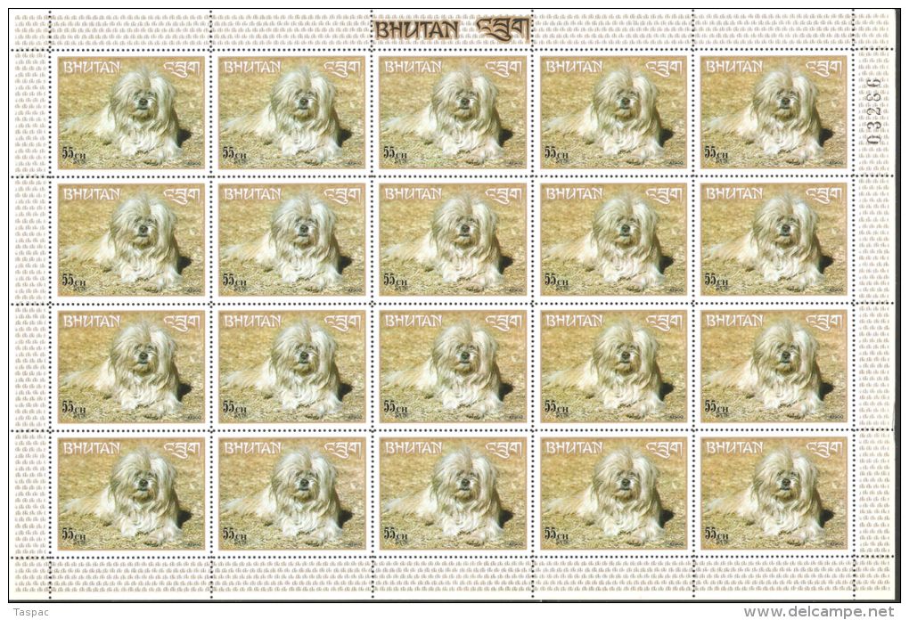 Bhutan 1972 Mi# 530-535 A ** MNH - Set In Sheets Of 20 - Dogs / Indigenous Breeds - Bhutan