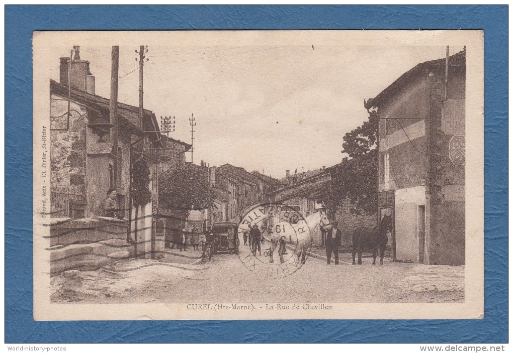 CPA - CUREL - La Rue De Chevillon - Cliché RARE - Perard éditeur - 1934 - Doulaincourt