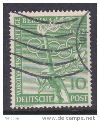 Germany Berlin 1952 Preolympics 10pf Green Used - Oblitérés