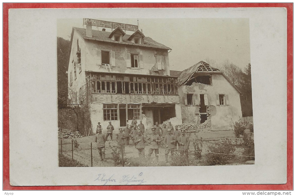 67 - CLIMONT - Kurhaus Hotel - Carte Photo - Ruines De La Guerre 14/18 - Soldats Allemands - Val De VIllé - 3 Scan - Autres & Non Classés