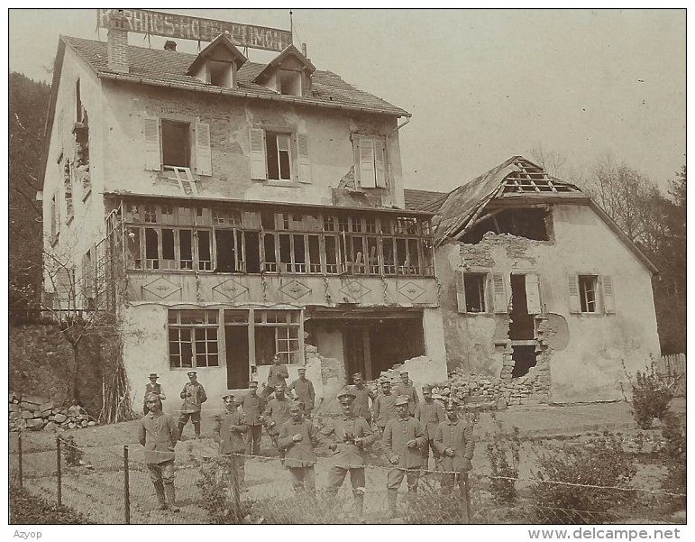 67 - CLIMONT - Kurhaus Hotel - Carte Photo - Ruines De La Guerre 14/18 - Soldats Allemands - Val De VIllé - 3 Scan - Autres & Non Classés