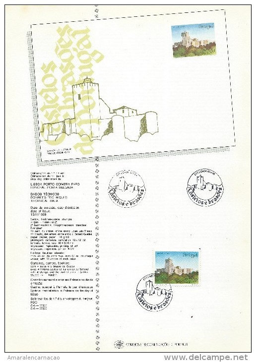 10 SCANS- TIMBRES - PORTUGAL - CHÂTEAUX -BROCHURE -LISBOA-LEIRIA-MARVÃO -ALMOUROL PALMELA-V. N. CERVEIRA-CHAVES-PENEDONO