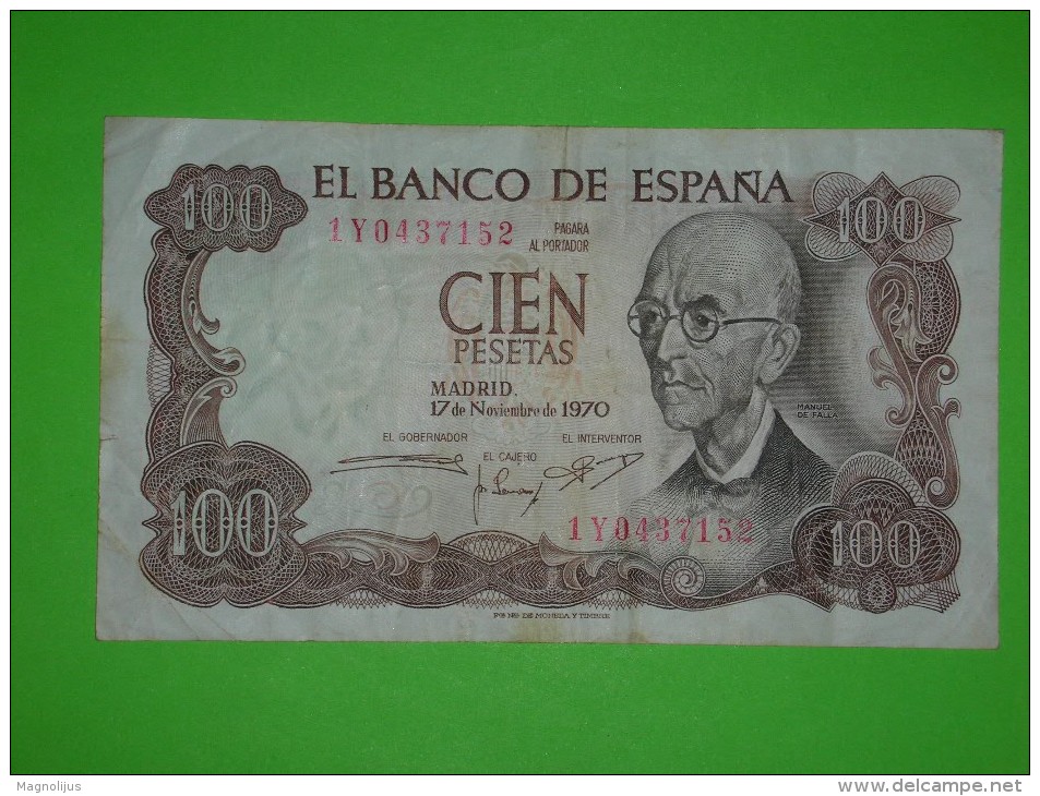 Spain,cien Pesetas,100,banknote,paper Money,bill,geld - 100 Pesetas