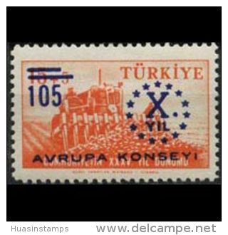 TURKEY 1959 - Scott# 1440 Europe Council Opt. Set Of 1 MNH (XQ360) - Unused Stamps