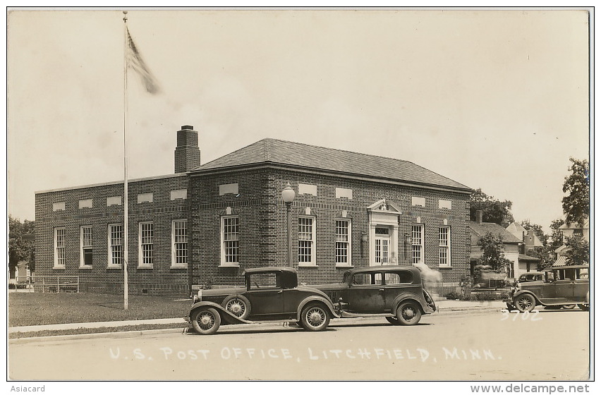Real Photo Litchfield US Post Office Cars - Autres & Non Classés